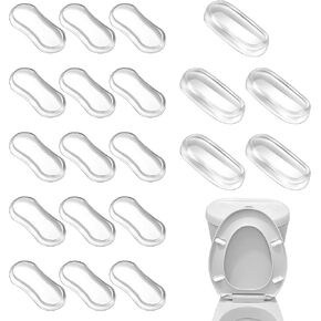 20 Pcs Toilet Seat Bumper Toilet Seat Bidet Replacement Kit Toilet Seat Buffers Universal Replacement Bumpers Silicone Rubber Bumpers for Bidet Toilet Seat Bumpers for Lid for Families Hotels