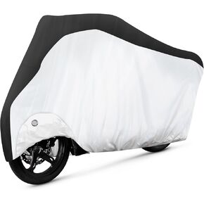 Bike Cover Outdoor Waterproof Bicycle Covers Rain Sun UV Dust Wind Proof with Lock Hole for Mountain Road Electric Bike Electric Scooter Black And White