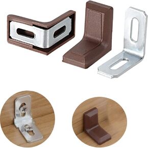 Luckycivia 40 Pack Metal Plastic L Shaped Angle Bracket, L Shape Cover Right Angle Corner Brace,White (28mmx28mmx19mm)