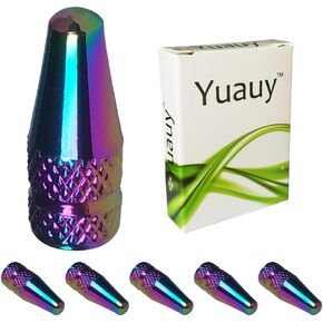 5 Pcs Fantasy Colorful MTB Presta Bike Bicycle Road Racing Coloured Metal Anodized Machined Aluminum Alloy Tire French Style Valve Cap Dust Covers