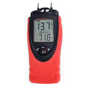 Moisture Meter - Digital LCD Pin Type 7 Material Settings - Use for Wood Cement Mortar Brick Drywall Carpet - Backlight Hold Max Min Air Temperature and Holster - eH710T