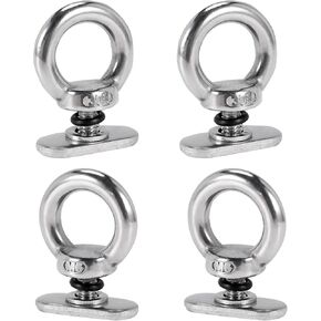MX Track Kayak Mount Tie Down Eyelets Rail 316 Stainless Steel,Eye Bolt Tie Down for Kayak Canoe Boat Bungee Cord Ropes Up to 0.6"