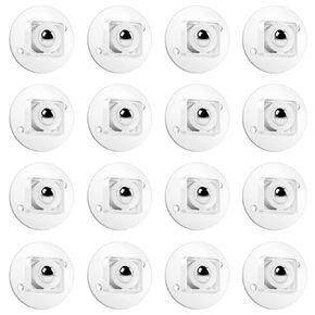 Self Adhesive Caster Wheels, Senbos Mini Swivel Wheels Stainless Steel Paste Universal Wheel 360 Degree Rotation Sticky Pulley for Bins Bottom Storage Box Furniture Trash Can (16 Pcs)