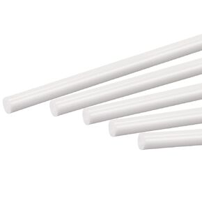 MECCANIXITY ABS Plastic Rod Round Solid White Bar 6mmx250mm for DIY Model Material, Architectural Model Making, DIY Sand Table, Pack of 10