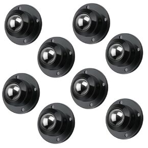 8 Pack Self Adhesive Caster Wheels Mini Swivel Wheels Stainless Steel Paste Universal Wheel Low Profile Swivel Rotation Sticky Pulley for Small Appliance Storage Bins (Steel Ball, 8)