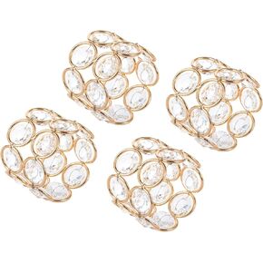 مجموعة Feyarl مكونة من 4 حلقات مناديل كريستالية لامعة لامعة وحامل مناديل طاولة العشاء من أجل قطع مركزية للزفاف والمناسبات الخاصة والاحتفال بالمهرجانات in Kuwait