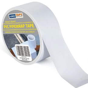 ADHES Corrosion Protection Pipe Tape, PVC Weatherproof Pipe Wrap Tape for Drain Pipe, Metal & Electrical Piping, Underground Pipe, 2 Inch X 36 Yds, White
