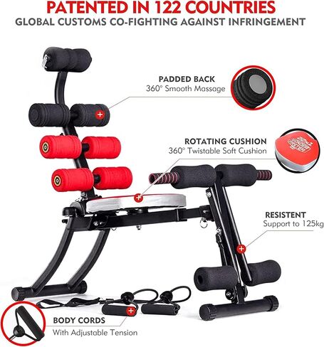 BODY RHYTHM 22 in 1 Wonder Master Core & Abdominal Workout Equipment, Foldable & Adjustable Rowing Machine, Core Strength Training& Abdominal Exercise Trainers with 22 Ways to Exercise for Home Gym. in Saudi Arabia