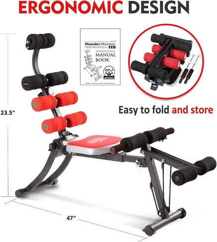 BODY RHYTHM 22 in 1 Wonder Master Core & Abdominal Workout Equipment, Foldable & Adjustable Rowing Machine, Core Strength Training& Abdominal Exercise Trainers with 22 Ways to Exercise for Home Gym. in Saudi Arabia