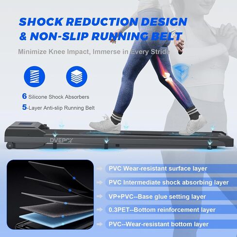 Walking Pad Treadmill: 3 in 1 Under Desk Treadmill 265 lb Capacity for Home Office, 2.5HP Powerful & Quiet Walking/Jogging Portable Treadmill with Remote Control/LCD Display, Easy Move with Wheel in Saudi Arabia