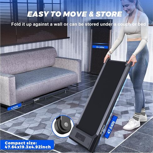 Walking Pad Treadmill: 3 in 1 Under Desk Treadmill 265 lb Capacity for Home Office, 2.5HP Powerful & Quiet Walking/Jogging Portable Treadmill with Remote Control/LCD Display, Easy Move with Wheel in Saudi Arabia