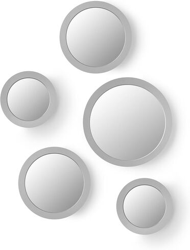 مجموعة Torre & Tagus Radius Asst مكونة من 5 مرايا مستديرة - فضي in Kuwait