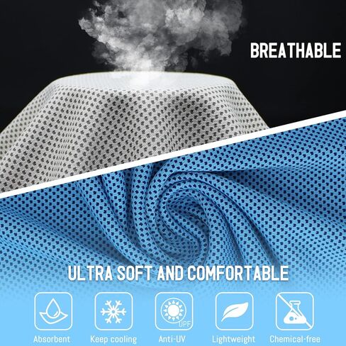 4 Pack Cooling Towels for Neck and Face Camping Cooling Towel Cold Towels Cool Towels for Sports, Yoga, Running, Workout, Camping, Fitness & More Activities Instant Cooling Relief(40"x12") in Kuwait