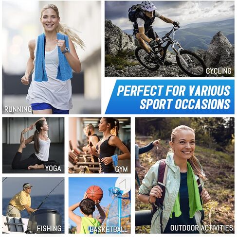 4 Pack Cooling Towels for Neck and Face Camping Cooling Towel Cold Towels Cool Towels for Sports, Yoga, Running, Workout, Camping, Fitness & More Activities Instant Cooling Relief(40"x12") in Kuwait