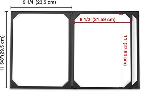WeChef 10 عبوات من أغطية القائمة مقاس 8.5 بوصة × 11 بوصة 4 مشاهدات من الجلد على شكل كتاب مع صفحات ركن الألبوم الخارجية وبارات المطاعم والمقهى (أسود) in Kuwait