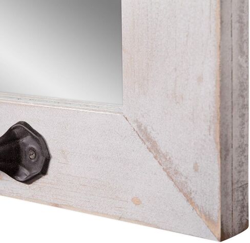 Patton Wall Decor 24x36 Distressed White Windowpane Wall Accent Mirror in Kuwait