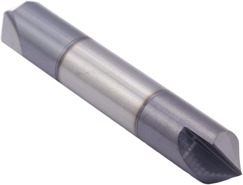 BestParts High Performance Solid Carbide End Mill, Chamfer Mill - Double End - AlTiN coated, 2 Flute, 90° Chamfer Angle, 3/8" Cutting Diameter, 3/8" Shank Diameter, 2-1/2" Overall Length in Saudi Arabia