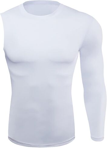 Compression Shirts for Men 1/2 Single Arm Single Long Sleeve Athletic Base Layer Undershirt Gear T Shirt for Basketball in Saudi Arabia