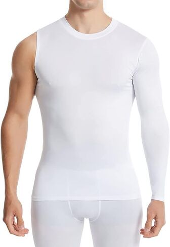 Compression Shirts for Men 1/2 Single Arm Single Long Sleeve Athletic Base Layer Undershirt Gear T Shirt for Basketball in Saudi Arabia