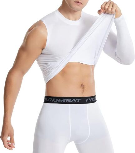 Compression Shirts for Men 1/2 Single Arm Single Long Sleeve Athletic Base Layer Undershirt Gear T Shirt for Basketball in Saudi Arabia