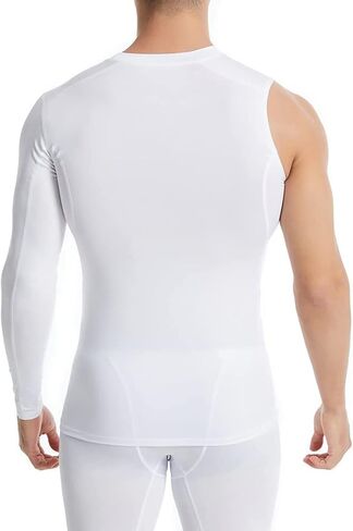 Compression Shirts for Men 1/2 Single Arm Single Long Sleeve Athletic Base Layer Undershirt Gear T Shirt for Basketball in Saudi Arabia