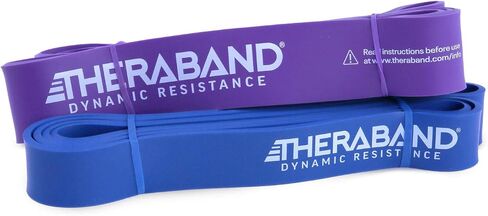 THERABAND High Resistance Bands, Set of 4 Elastic Super Bands for Improving Flexibility, Injury Rehab, & Full Body Workouts, Heavy Duty Stretch Bands for Exercise, Light, Medium, Heavy, X-Heavy Bands in Saudi Arabia