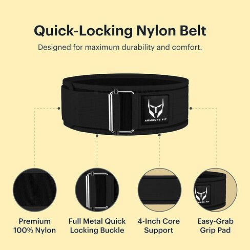 Self-Locking Weight Lifting Belt - Premium Weightlifting Belt Functional Fitness, Weight Lifting, and Olympic Lifting Athletes - Lifting Support for Men and Women - Deadlift Training Belt in Saudi Arabia