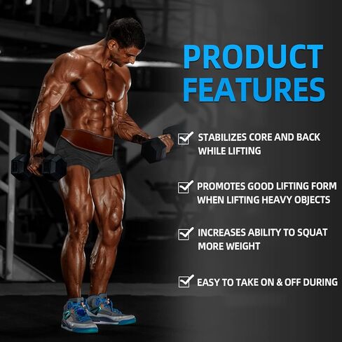 Fashion Leather Fitness Weight Lifting Belt for Men & Women（4 inch wide）Gym Weight Belt Lumbar Back Support for Workout Squat Deadlift Training Weight Training Belt in Saudi Arabia