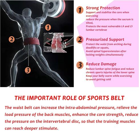 Fashion Leather Fitness Weight Lifting Belt for Men & Women（4 inch wide）Gym Weight Belt Lumbar Back Support for Workout Squat Deadlift Training Weight Training Belt in Saudi Arabia