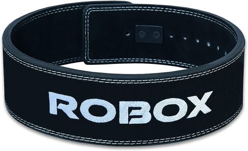 حزام رافعة رفع الأثقال من روبوكس - 4 بوصات دعم خلفي 10 ملم من الجلد السويدي، رفع الأثقال، القرفصاء، كمال الأجسام، صالة الألعاب الرياضية، التمرين، حزام رفع الأثقال للرجال والنساء in Kuwait