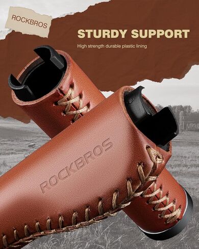 ROCKBROS الجلود دراجة المقود القبضات دراجة المقود القبضات ل 22.2 مللي متر خمر دراجة هوائية جبلية قابلة للطي دراجة المقود للمرأة والرجل in Saudi Arabia