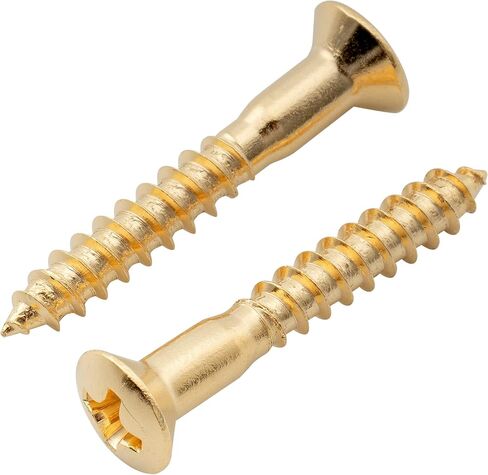 Musiclily Ultra 3.5x25mm Stainless Steel Countersunk Mounting Screws for Electric Guitar Bass Bridge or Strap Button, Gold (Set of 6) in Saudi Arabia