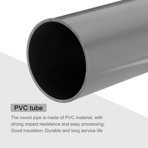 MECCANIXITY PVC Rigid Round Pipe 67.8mm ID 75mm(3 inch) OD 330mm/13" Light Grey High Impact for Water Pipe Crafts Cable Sleeve in Saudi Arabia