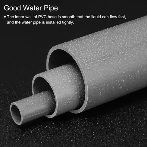 MECCANIXITY PVC Rigid Round Pipe 67.8mm ID 75mm(3 inch) OD 330mm/13" Light Grey High Impact for Water Pipe Crafts Cable Sleeve in Saudi Arabia