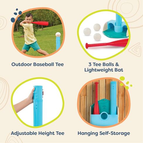 B. toys – Tee Ball Set – Outdoor Baseball Game – Adjustable Height – Hanging Self-Storage – 18 Months + – Tee-Ball Set in Saudi Arabia