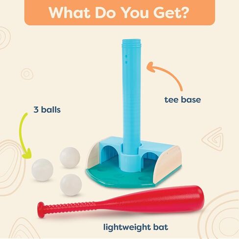 B. toys – Tee Ball Set – Outdoor Baseball Game – Adjustable Height – Hanging Self-Storage – 18 Months + – Tee-Ball Set in Saudi Arabia