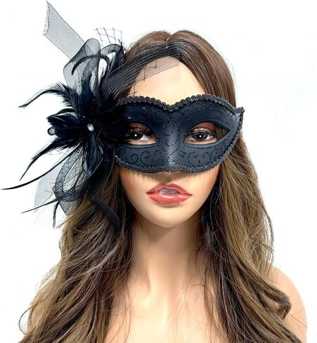 STORM BUY ] Lady/Women/Girls Costume Mask Feather Masquerade Mask Halloween Mardi Gras Cosplay Party in Saudi Arabia