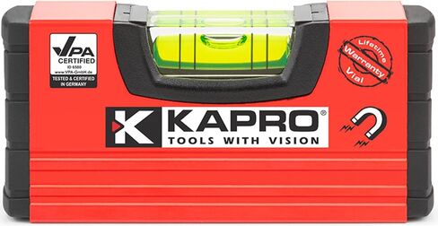 Kapro - 246 Handy Pocket Level - Magnetic - Features VPA Certified & Shock-Resistant Vial - with Rubber End Caps - Pocket-Sized and Compact - Aluminum Box Profile - 4" in Kuwait