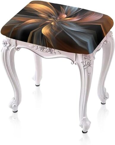 3D Flower Print Vanity Seat Cover Set of 2 Rectangle Stool Covers with Elastic Bottom Removable Soft Saddle Seat Cover Furniture Chair Seat Cover in Saudi Arabia