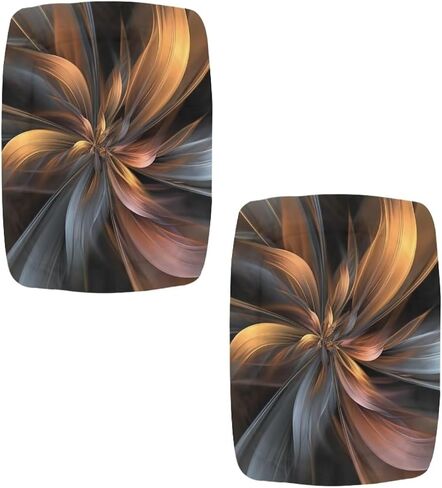 3D Flower Print Vanity Seat Cover Set of 2 Rectangle Stool Covers with Elastic Bottom Removable Soft Saddle Seat Cover Furniture Chair Seat Cover in Saudi Arabia