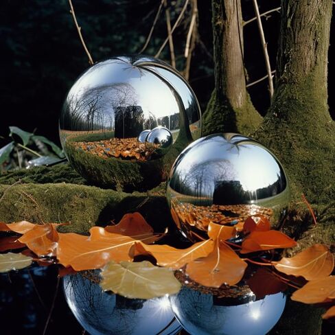 Stainless Steel Gazing Ball,Polished Ornament Sphere,Hollow Mirror Globe Floating Reflective Ball Polished Shiny Sphere for Home Pond and Garden Decoration 1Pcs(6inch) in Saudi Arabia