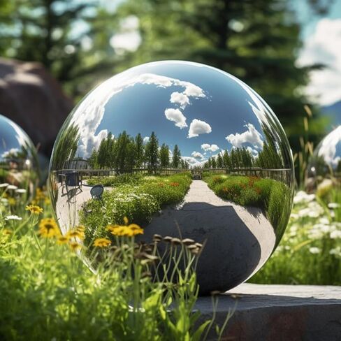 Stainless Steel Gazing Ball,Polished Ornament Sphere,Hollow Mirror Globe Floating Reflective Ball Polished Shiny Sphere for Home Pond and Garden Decoration 1Pcs(6inch) in Saudi Arabia
