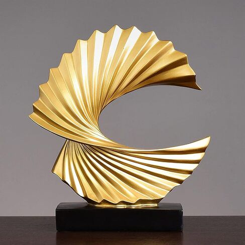 Gold Home Decor Accents Wave Resin art Statue,Modern Abstract Sculptures Decorations in Saudi Arabia
