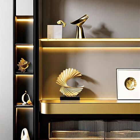 Gold Home Decor Accents Wave Resin art Statue,Modern Abstract Sculptures Decorations in Saudi Arabia