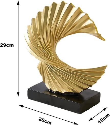 Gold Home Decor Accents Wave Resin art Statue,Modern Abstract Sculptures Decorations in Saudi Arabia