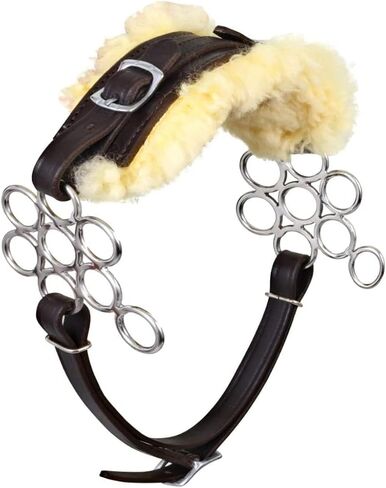 Hackamore Bitless Horse Bit English Western Adjustable Flower Padded Fur Original Leather Bridle Equestrian Tack in Saudi Arabia