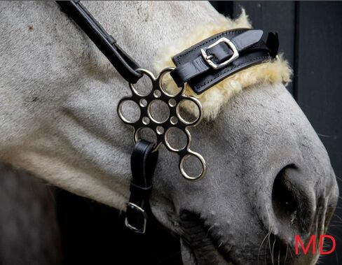 Hackamore Bitless Horse Bit English Western Adjustable Flower Padded Fur Original Leather Bridle Equestrian Tack in Saudi Arabia