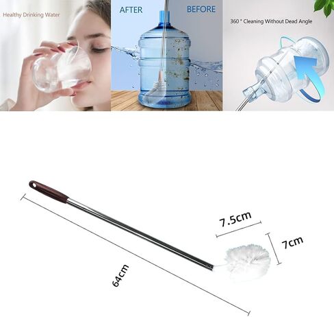 2024 Upgrade Bottle Brush for 5 Gallon Water Jug, Straw Cleaner Brush, 5 Gallon Water Bottle Cleaner Brush for Cleaning Bottle Brush with Long Handle for Bucket Brush with Stiff Bristles (Khaki) in Saudi Arabia