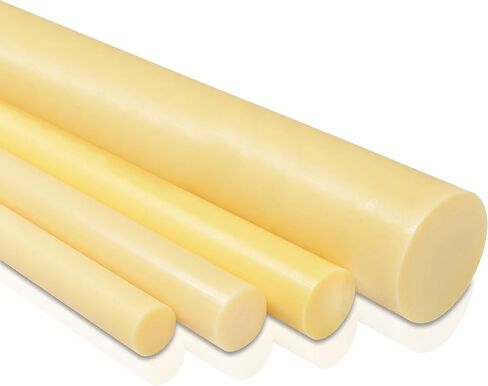 Cast Nylon 6 Plastic Rod 1 3/4" OD x 10" Length - Yellow Color in Saudi Arabia