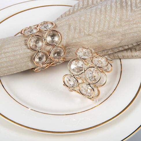 مجموعة Feyarl مكونة من 4 حلقات مناديل كريستالية لامعة لامعة وحامل مناديل طاولة العشاء من أجل قطع مركزية للزفاف والمناسبات الخاصة والاحتفال بالمهرجانات in Kuwait